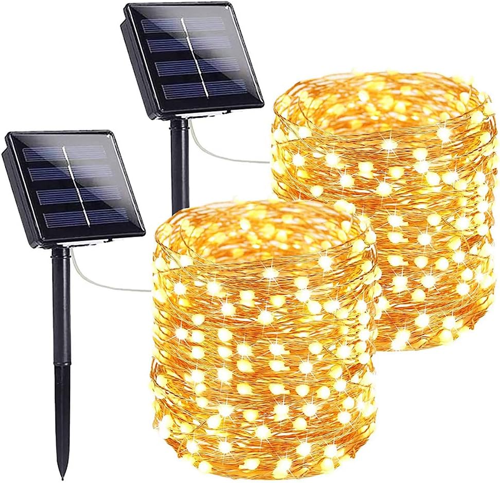 2 JUEGOS DE LUCES SOLARES LED IMPERMEABLE X 10 metros  (200 foquitos x2)