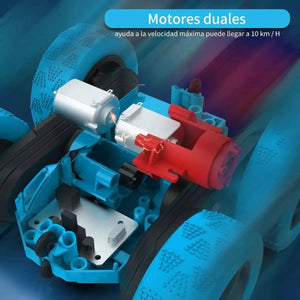 Coche Todoterreno RECARGABLE 360 🚗 + 🎮 Doble Cara, Drift,  Color Azul