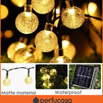 2 Guirnalda De Luces CARGA SOLAR 5m Exterior (TOTAL 10 METROS) CALIDAS O BLANCAS