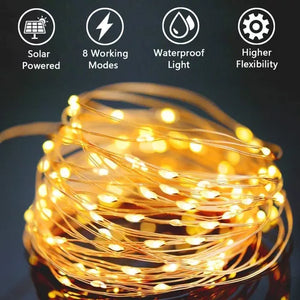2 JUEGOS DE LUCES SOLARES LED IMPERMEABLE X 10 metros  (200 foquitos x2)